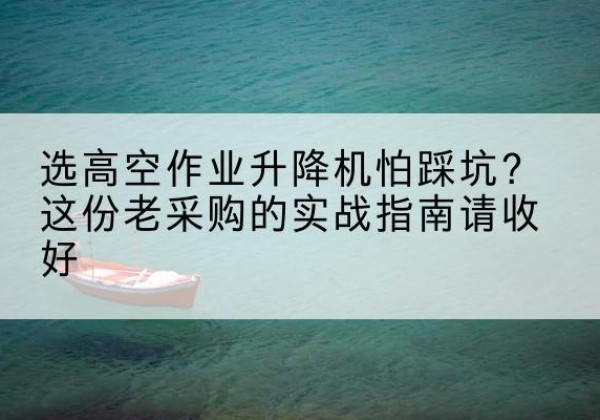 当涂高空作业升降机厂家推荐-选高空作业升降机怕踩坑？这份老采购的实战指南请收好
